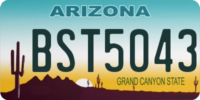 AZ license plate BST5043