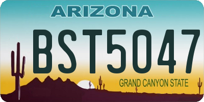 AZ license plate BST5047