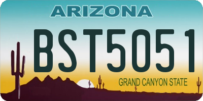 AZ license plate BST5051