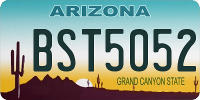 AZ license plate BST5052