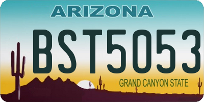 AZ license plate BST5053