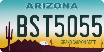 AZ license plate BST5055