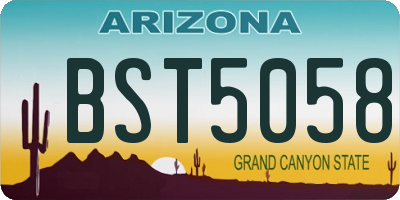 AZ license plate BST5058