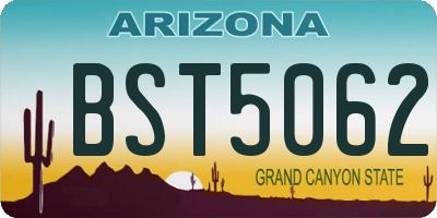 AZ license plate BST5062