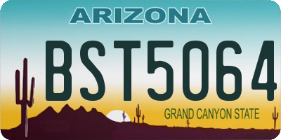 AZ license plate BST5064