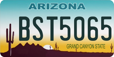 AZ license plate BST5065