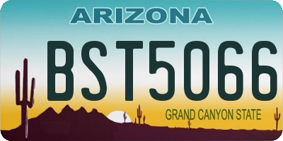 AZ license plate BST5066