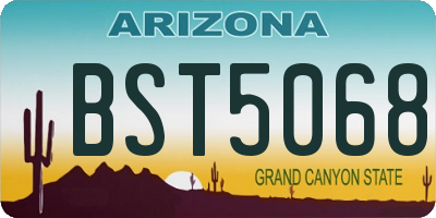 AZ license plate BST5068