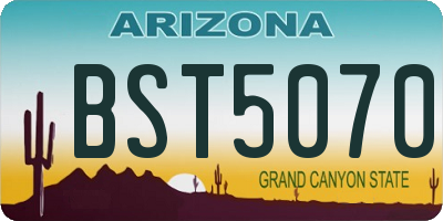 AZ license plate BST5070