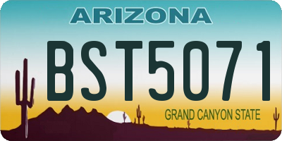 AZ license plate BST5071