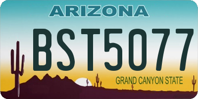 AZ license plate BST5077