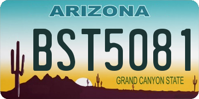 AZ license plate BST5081