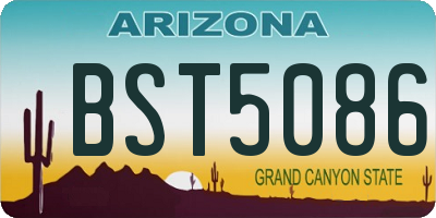 AZ license plate BST5086