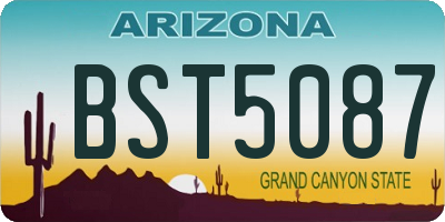 AZ license plate BST5087