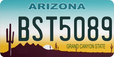 AZ license plate BST5089