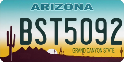 AZ license plate BST5092