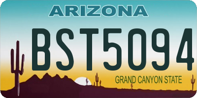 AZ license plate BST5094