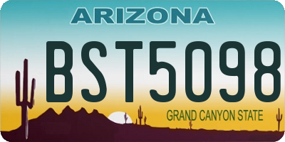 AZ license plate BST5098