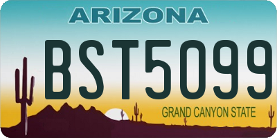 AZ license plate BST5099