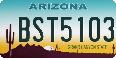 AZ license plate BST5103