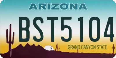 AZ license plate BST5104