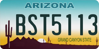 AZ license plate BST5113
