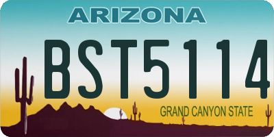 AZ license plate BST5114