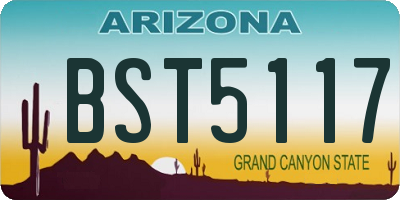 AZ license plate BST5117