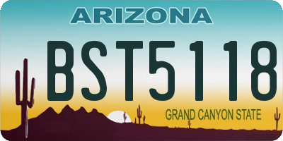 AZ license plate BST5118