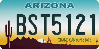 AZ license plate BST5121