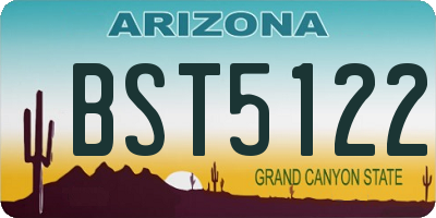 AZ license plate BST5122