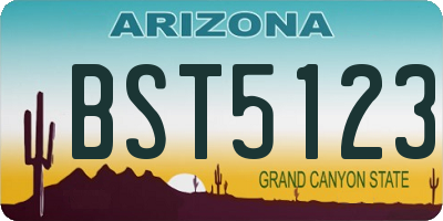 AZ license plate BST5123