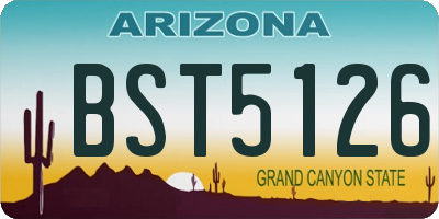 AZ license plate BST5126