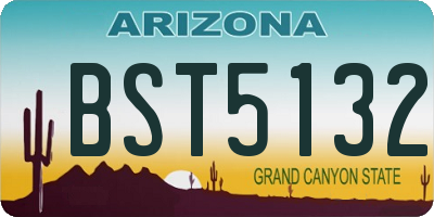 AZ license plate BST5132