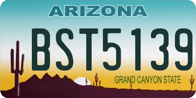 AZ license plate BST5139