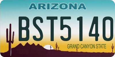 AZ license plate BST5140