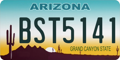 AZ license plate BST5141