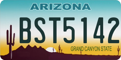 AZ license plate BST5142