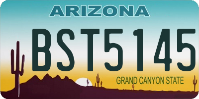 AZ license plate BST5145