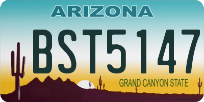 AZ license plate BST5147