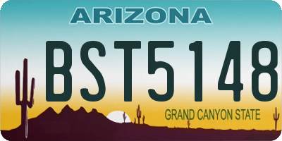 AZ license plate BST5148