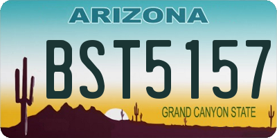 AZ license plate BST5157