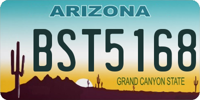 AZ license plate BST5168