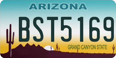 AZ license plate BST5169