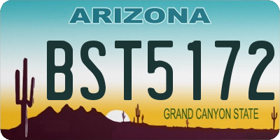 AZ license plate BST5172