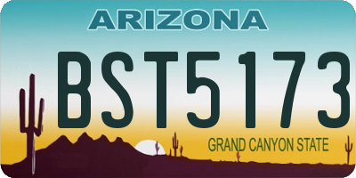 AZ license plate BST5173