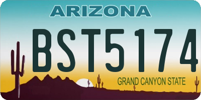 AZ license plate BST5174