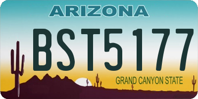 AZ license plate BST5177