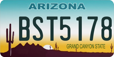 AZ license plate BST5178