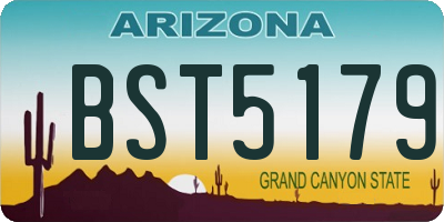 AZ license plate BST5179